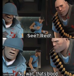 wait thats blood Meme Template