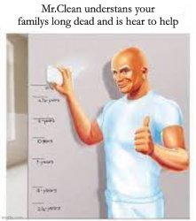 Mr clean makes death fun Meme Template