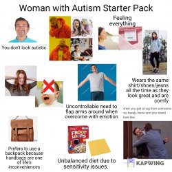 Autism Woman Starter Pack Meme Template