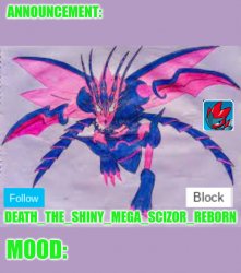 Death_The_Shiny_Mega_Scizor_Reborn Eternather announcement Meme Template