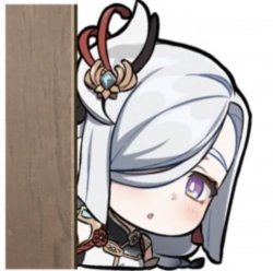 Shenhe peeking Meme Template