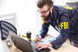 FBI agent on laptop computer Meme Template