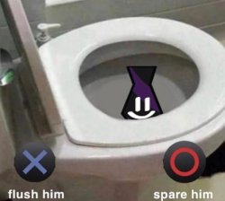 flush or spare the funky little tie man Meme Template