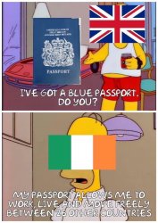 U.K. vs. Irish passport Meme Template