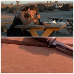 SARAH CONNOR CARVES PICNIC TABLE Meme Template