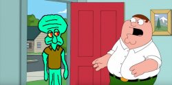 Squidward in Family Guy Meme Template