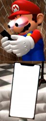 Mario looking at phone Meme Template