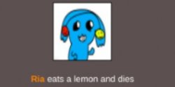 Ria eats a lemon and dies Meme Template