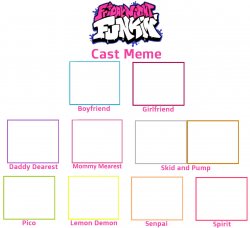 friday night funkin cast Meme Template