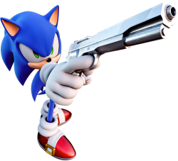 Sonic Holding a Gun Meme Template
