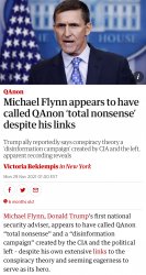 Michael Flynn calls QAnon nonsense Meme Template