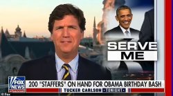 Tucker Carlson roasts Obama for birthday party Meme Template