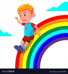 sliding down rainbow Meme Template