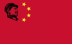 mao zedong on chinese flag Meme Template