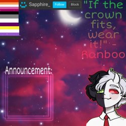 Sapphire's Announcement Temp Meme Template