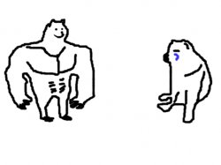 Buff Doge vs. Cheems MS Paint Meme Template