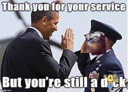 Sloth Obama thank you for your service Meme Template