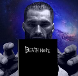 Gigachad Reaching For Death Note Meme Template