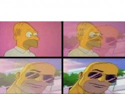 Homer turning into chad Meme Template