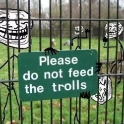 Troll Fence Please Do not feed the trolls Meme Template