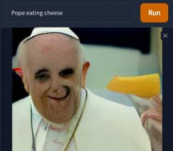 Pope eating cheese smile Meme Template