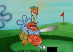 Mr. Krabs Golfing Meme Template