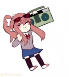 Monika vibing Meme Template