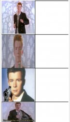 Rick astley becoming angry Meme Template