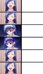 anime girl sad then happy Meme Template