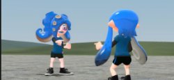 inkling and octoling point Meme Template