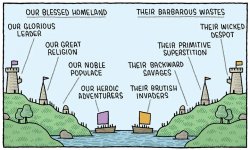 Our blessed homeland vs. their barbarous wastes Meme Template
