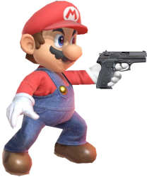 Mario with a gun Meme Template