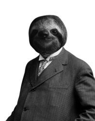 Gentleman sloth transparent Meme Template