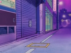 Anime street at night Meme Template