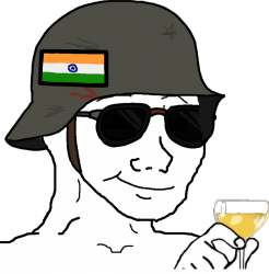 Indian Army Wojak with champange Meme Template