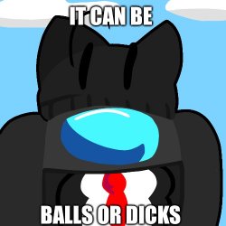 it could be balls or dicks!1!1!1 Meme Template