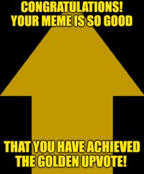 Golden Upvote (Black) Meme Template