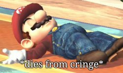 Dies from Cringe - Mario Meme Template