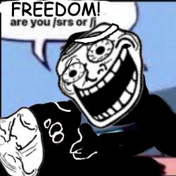 FREEDOM! are you /srs or /j Meme Template