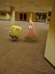 Spongebob and Patrick in the Backrooms Meme Template