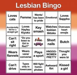 Lesbian Bingo Meme Template