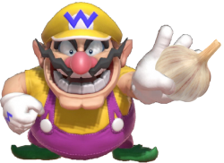 Wario holding a garlic Meme Template