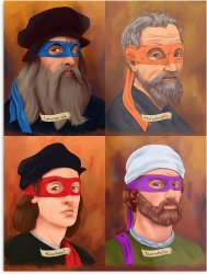 Teenage Mutant Ninja Painters Renaissance Meme Template