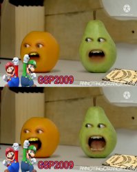 Annoying Orange and Pear Screaming Meme Template