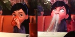 Violet from The Incredibles Spitting out Drink Meme Template