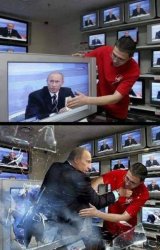 Putin out of screen Meme Template