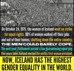 Iceland gender equality protest Meme Template