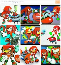 Knuckles The Echidna fighting Eugene H Krabs Meme Template