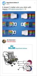 Royal Dutch Airlines cringe pride month ad Meme Template