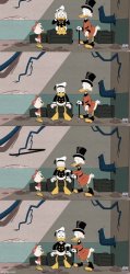 Scrooge Mcduck comforting Donald Meme Template